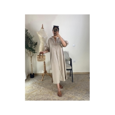 robe beige - décontracté | AK Fashion Shop