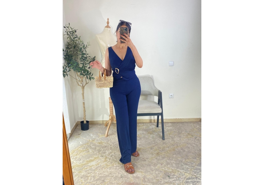 combinaison bleu marine - chic décontracté | AK Fashion Shop