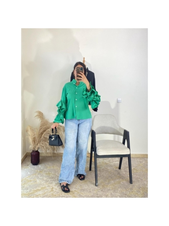 Chemise vert - chic décontracté | AK Fashion Shop