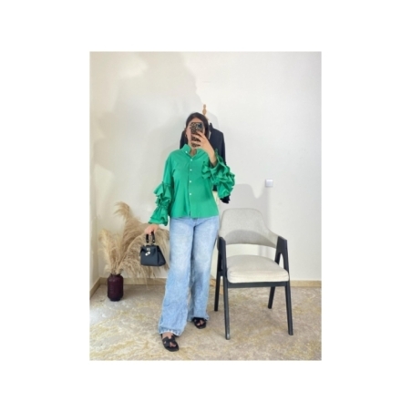 Chemise vert - chic décontracté | AK Fashion Shop