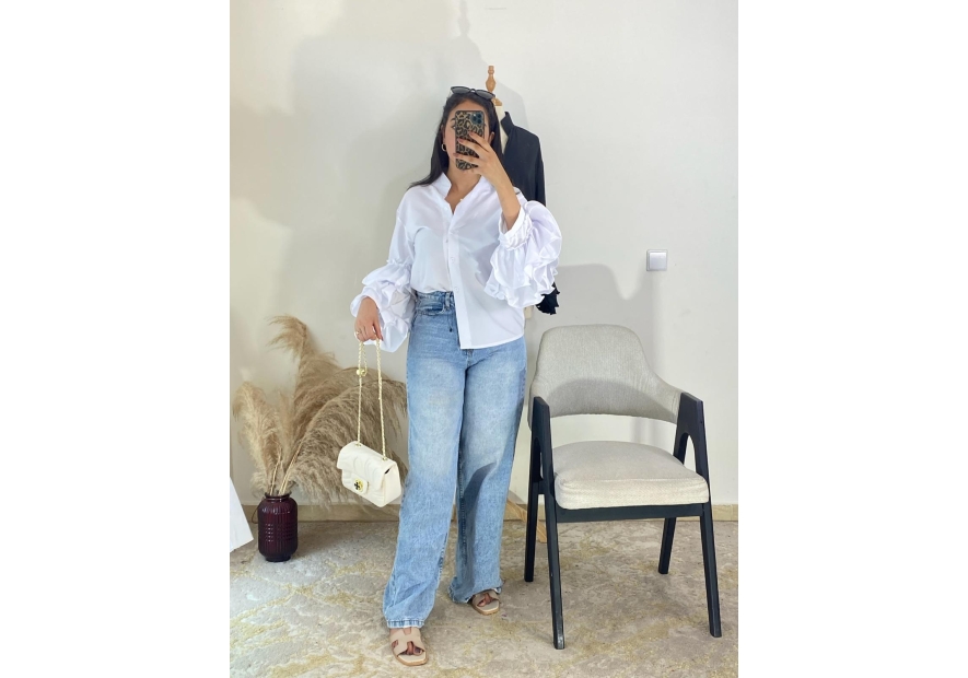 chemise blanc - chic, élégant, décontracté, romantique