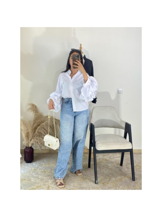 chemise blanc - chic, élégant, décontracté, romantique