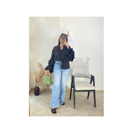 chemise noir - décontracté chic | AK Fashion Shop