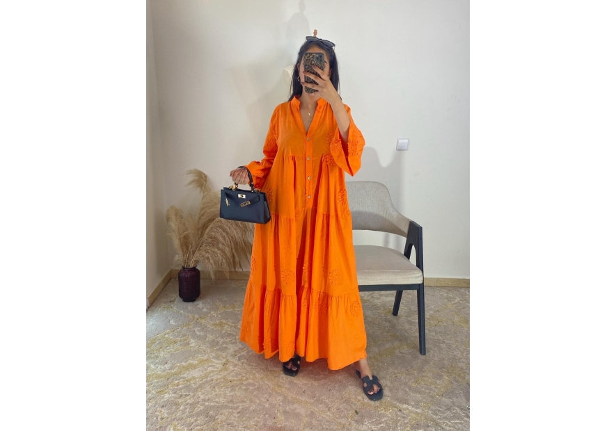 robe orange - casual-chic | AK Fashion Shop