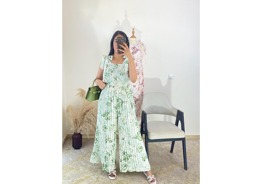 Combi-pantalon Vert et blanc - Casual chic et estival