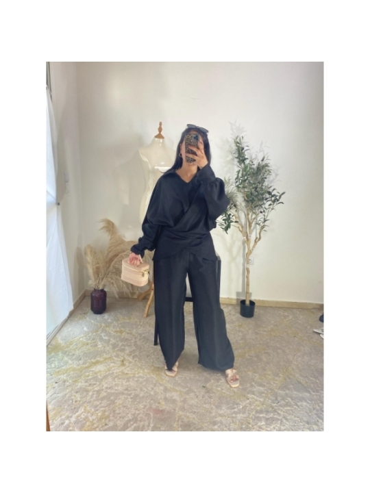 ensemble de pantalon et top noir - chic et décontracté