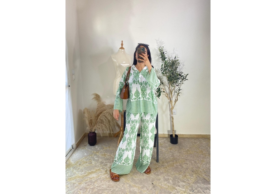 ensemble blanc et vert clair - casual chic | AK Fashion Shop