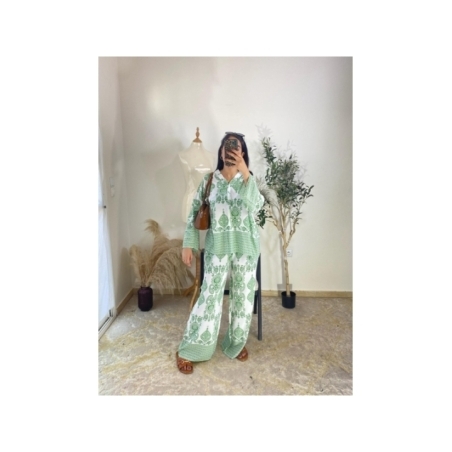 ensemble blanc et vert clair - casual chic | AK Fashion Shop