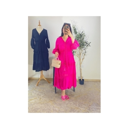 Robe fushia - bohème chic | AK Fashion Shop