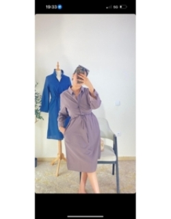 robe chemise lilas - casual chic | AK Fashion Shop