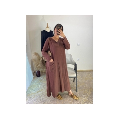 robe marron - décontracté | AK Fashion Shop