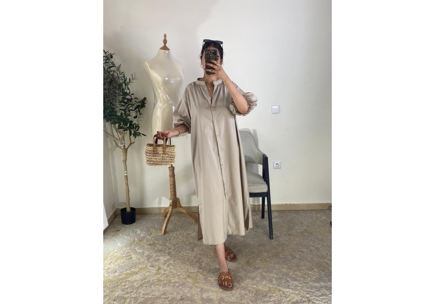 robe beige - décontracté chic | AK Fashion Shop