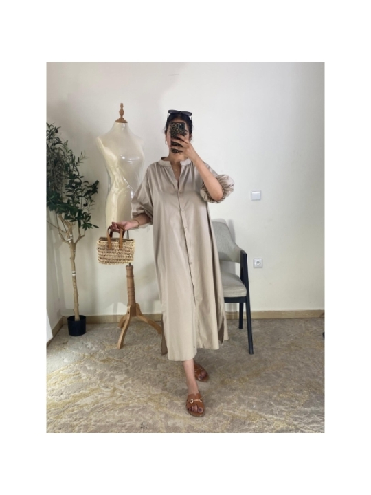 robe beige - décontracté chic | AK Fashion Shop