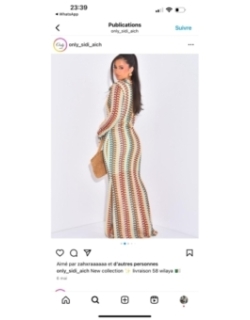 robe multicolore (beige, bleu clair, marron) - bohème, chic dé...