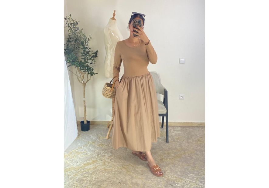 Robe Camel - Casual chic | AK Fashion Shop