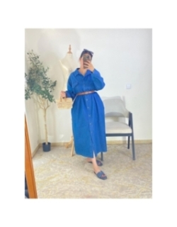 Robe chemise Bleu - Décontracté chic | AK Fashion Shop