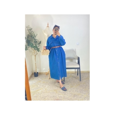 Robe chemise Bleu - Décontracté chic | AK Fashion Shop