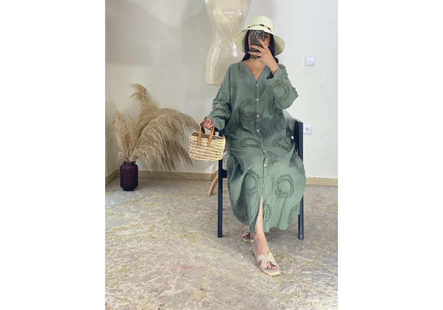 robe vert kaki - bohème chic | AK Fashion Shop