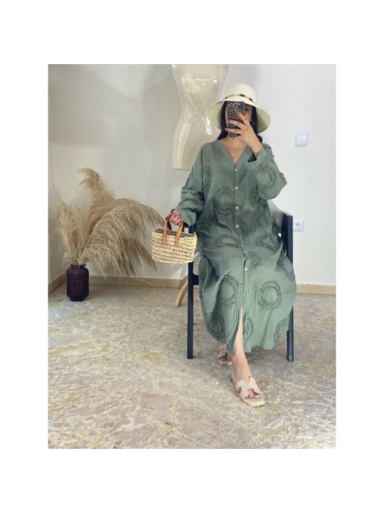 robe vert kaki - bohème chic | AK Fashion Shop