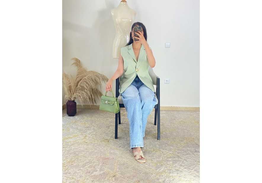 Veste sans manches Vert menthe - Chic décontracté