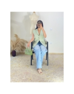 Veste sans manches Vert menthe - Chic décontracté