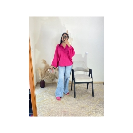 chemise rose fuchsia - décontracté chic | AK Fashion Shop