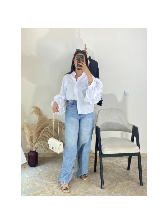 Chemise blanc - chic décontracté | AK Fashion Shop