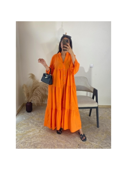 Robe Orange - Bohème, décontracté, estival | AK Fashion Shop