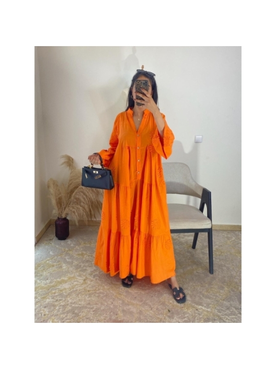 Robe Orange - Bohème, décontracté, estival | AK Fashion Shop