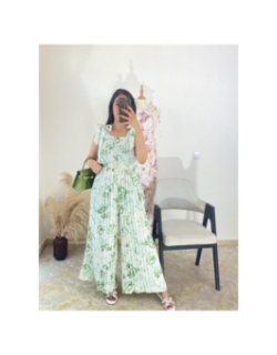 combi-pantalon blanc et vert - estival, casual chic, bohème