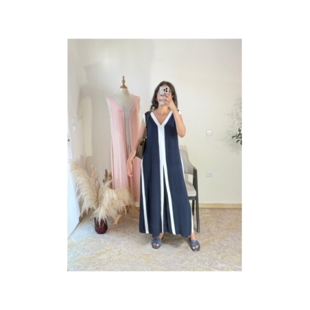 Robe Bleu marine et blanc - Décontracté et chic | AK Fashion Shop