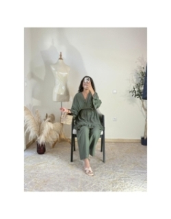 Ensemble (top et pantalon) Vert kaki - Casual chic, décontracté