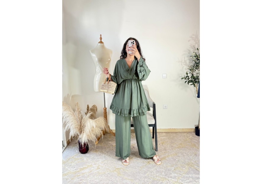 Ensemble vert olive - décontracté chic | AK Fashion Shop