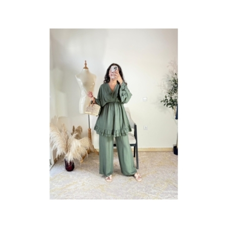 Ensemble vert olive - décontracté chic | AK Fashion Shop