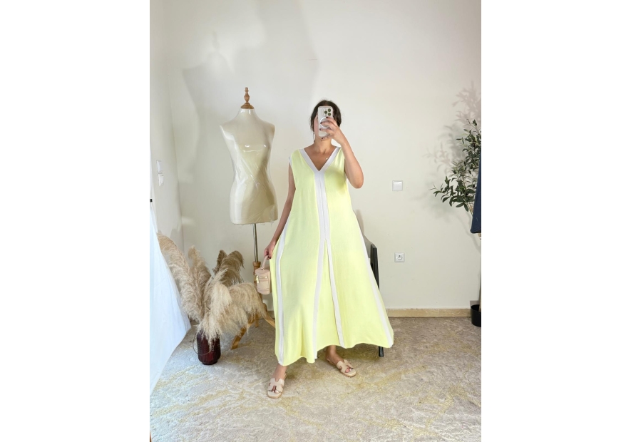 robe jaune clair - casual chic | AK Fashion Shop