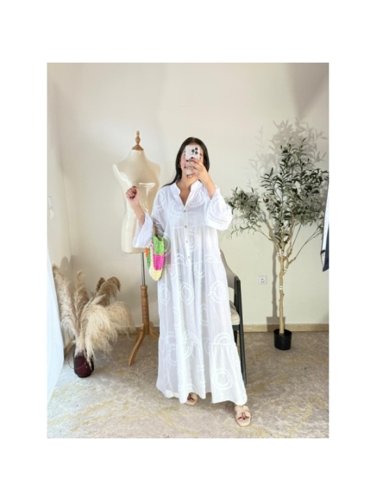 Robe Blanc - Élégant, décontracté, bohème | AK Fashion Shop