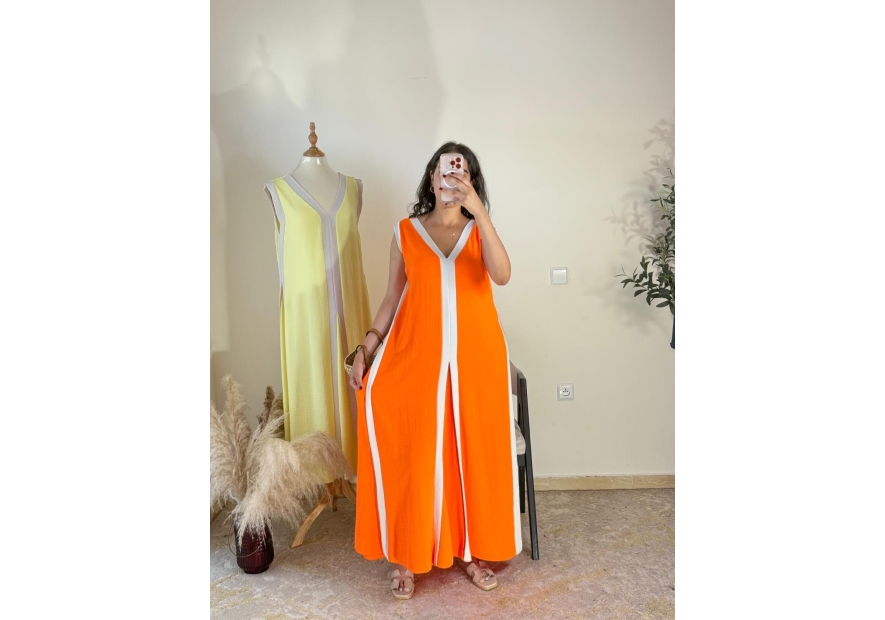 robe orange - casual chic | AK Fashion Shop
