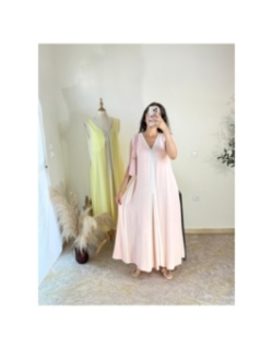 Robe longue rose clair - décontracté-chic | AK Fashion Shop