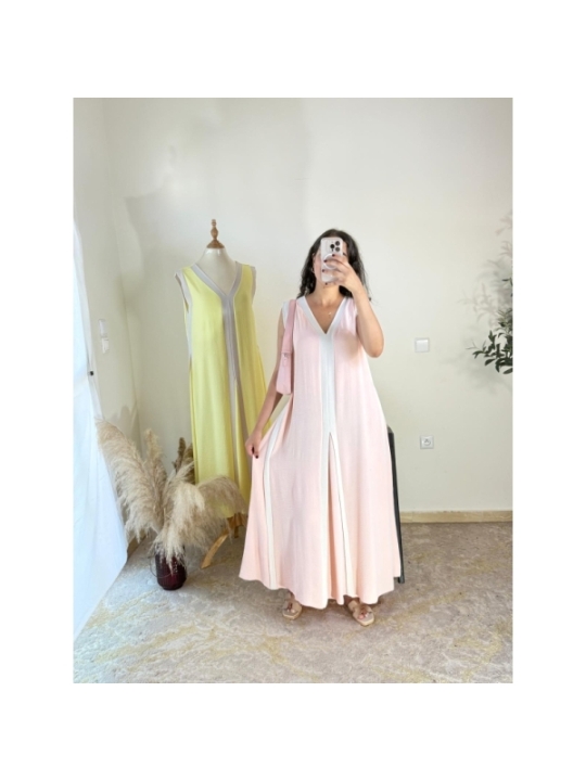 Robe longue rose clair - décontracté-chic | AK Fashion Shop