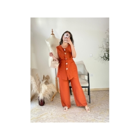 Ensemble deux pièces Orange brique - Décontracté élégant