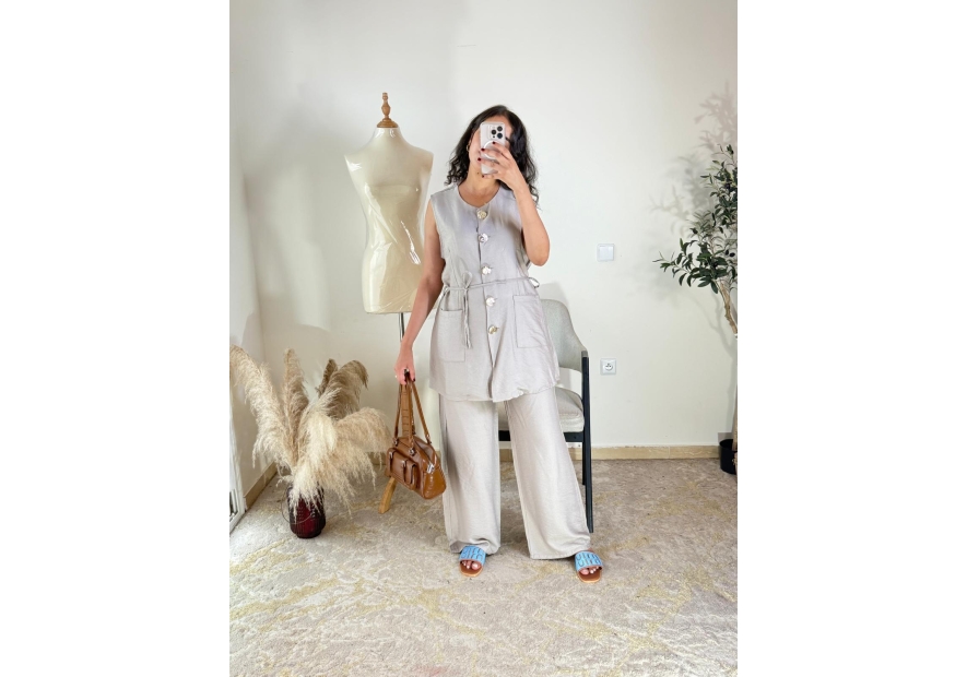 ensemble pantalon beige clair - décontracté chic