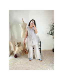 ensemble pantalon beige clair - décontracté chic