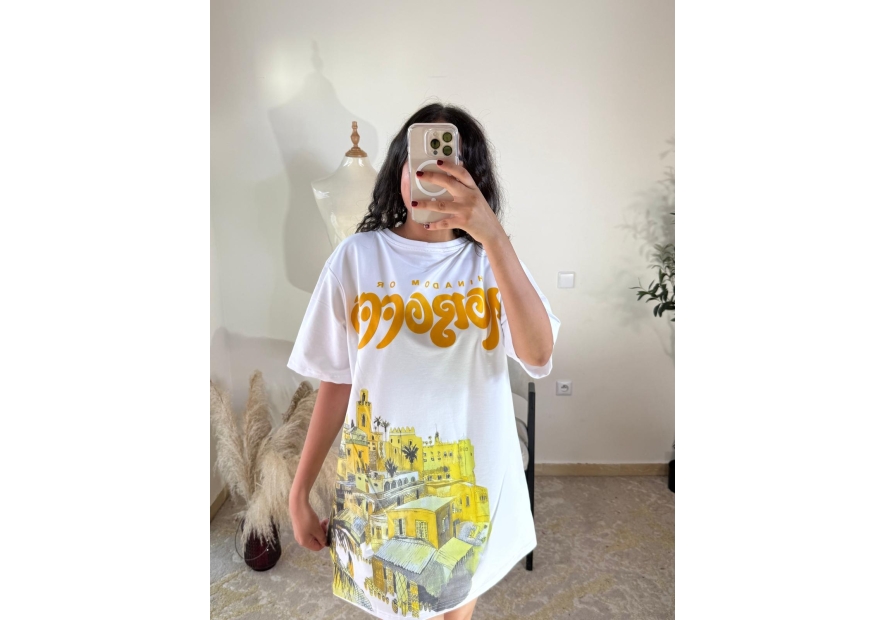 robe t-shirt blanc - casual | AK Fashion Shop