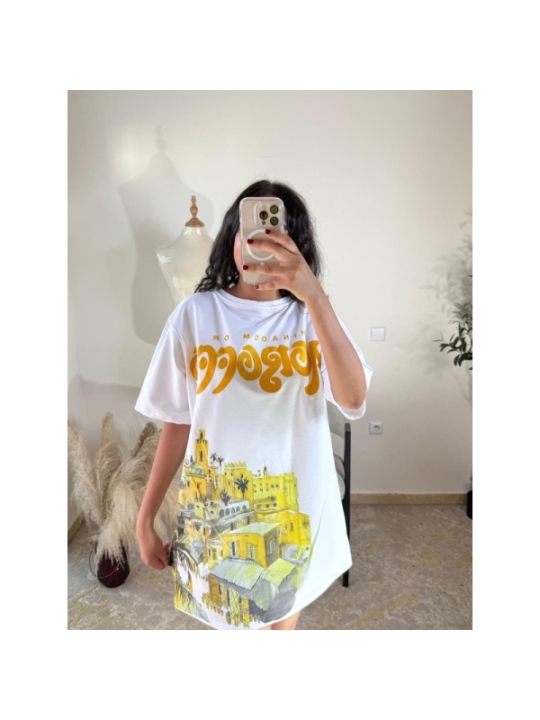 robe t-shirt blanc - casual | AK Fashion Shop