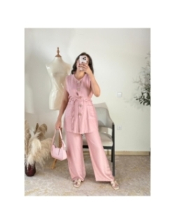 Ensemble pantalon rose pâle - casual chic | AK Fashion Shop