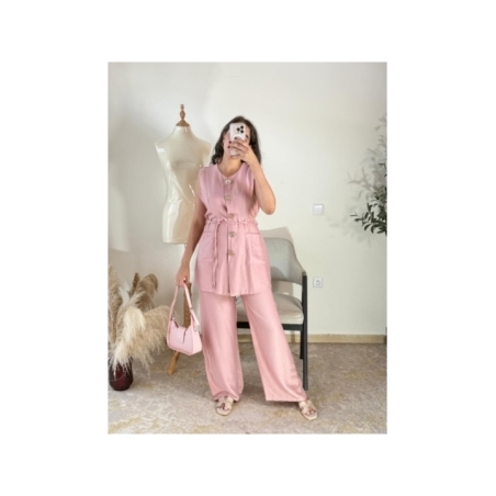 Ensemble pantalon rose pâle - casual chic | AK Fashion Shop