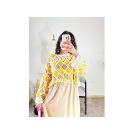 Pull jaune - bohème, décontracté | AK Fashion Shop