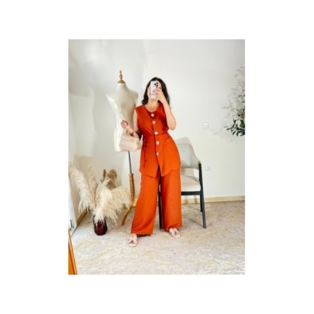 ensemble pantalon terre cuite - chic décontracté