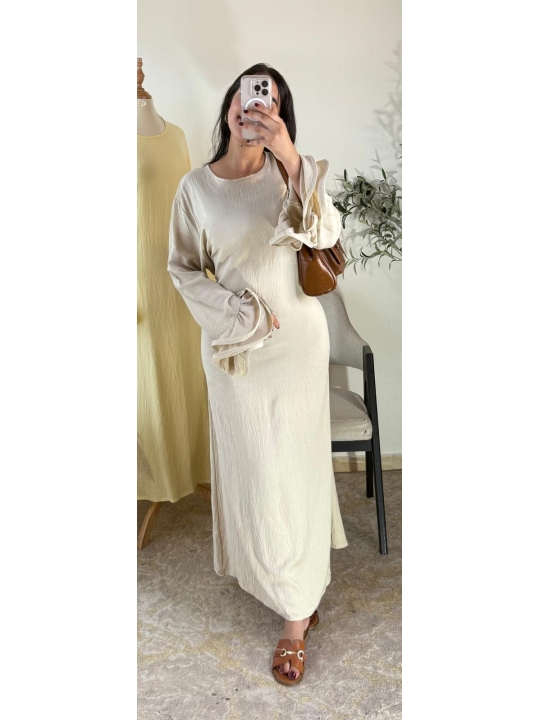 Robe Écru - Chic décontracté | AK Fashion Shop