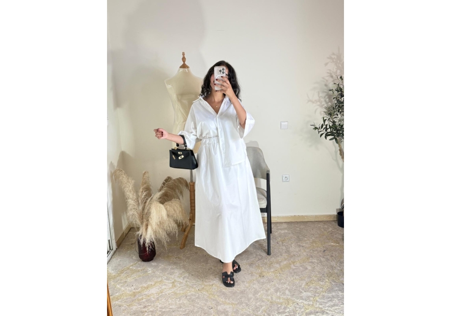 Ensemble jupe et chemise blanc - casual chic | AK Fashion Shop